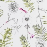 Designers Guild Acanthus  PDG1022/04 Moss- purple and moss green on a white background
