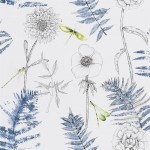Designers Guild Acanthus  PDG1022/01 Indigo - blue and green on a white background
