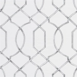 Designers Guild Rabeschi  PDG1027/01 Black and White- silver grey on a white background