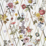 Christian Lacroix Rochaille PCL1005/01 pink, white, burgundy, yellow on a white background
