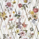 Christian Lacroix Rochaille PCL1005/01 pink, white, burgundy, yellow on a white background
