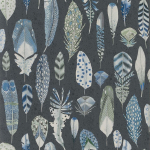 Designers Guild Quill PDG1030/01 Cobalt -cobalt blue on a charcoal background