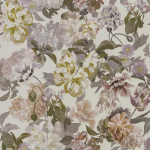 Designers Guild Delft flower PDG1033/03 Linen - Peach, white and pink flowers on a linen background 
