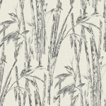 Armani Casa NIKKO 9850 Iridescent pale stone background and with black bamboo sketch