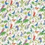 Osborne & Little COCKATOOS F6050-01 Vibrant red, blue and green with white background