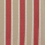 Osborne & Little CHANTILLY STRIPE F6561-03 Coral red, beige and white vertical striped fabric design