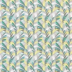Osborne & Little CHRYSLER F6862-01 Soft sage green, pale yellow and white with grey outlines