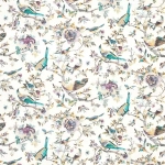 Nina Campbell PERDANA NCF4245-03 Turquoise, lilac and cream with yellow accents