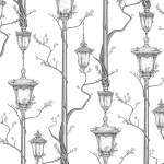 Alexander Meli Street Light Designer Wallpaper AMW0104-01 Black and white.