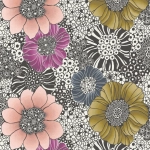 Missoni Home Anemones 10001 Black, Purple, Pink and Bronze
