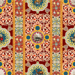 Mind The Gap ARAB WORLD WP20741 Rich blue tones paired with vibrant yellow highlights, creating a s...