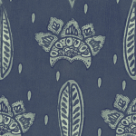 Mind The Gap BETHEL BATIK WP30076 Showcases navy blue and sky blue on a cobalt blue background.
