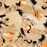 Mind The Gap Birds of Happiness WP20391 Black, Orange, Taupe
