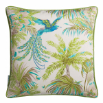 Matthew Williamson Samana Bird Of Paradise Cushion C104-12 Cream, blue, yellow and gold