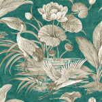 Today Interiors TSURU BIRD CH30904 Teal, taupe and off-white
