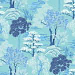 Today Interiors MORI TREES CH31002 Matte sky blue, mid blue, navy and white