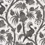 Today Interiors Carl Robinson 19 CL30500-CL30512 CL30500 Black and white on a natural beige grasscloth background.