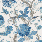 Today Interiors SOUTHAMPTON CL30602 Cobalt and sky blue on a soft grey background.