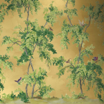 Today Interiors Carl Robinson 19 CL32705-CL320705M CL32705M Deep green leaves and multicoloured birds with shades of purple, re...