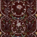 Mind The Gap EDELWEISS WP20694 Burgundy, white, and green. 
