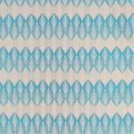 Osborne & Little Leaf Fall Fabric F6562-04 Peacock/Turquoise/Gilver