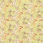 Matthew Williamson Bird of Paradise Fabric F6631-02 Lemon and Taupe