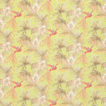 Matthew Williamson Bird of Paradise Fabric F6631-02 Lemon and Taupe