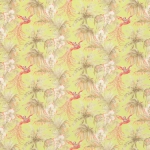 Osborne & Little Bird of Paradise Fabric F6631-02 Lemon and Taupe