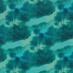 Matthew Williamson Cocos Fabric F6636-01 Aqua, turquoise and green