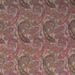 Osborne & Little Patara Fabric F6740-05 Taupe/Cranberry/Cacao