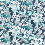 Osborne & Little Fantasque Fabric F6860-01 Teal/Mint/Navy