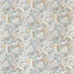 Osborne & Little Fanfare Fabric F7128-02 Grey/Aqua/Sand