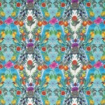 Osborne & Little Talavera Fabric F7242-01 Persian blue and turquoise on a stone background