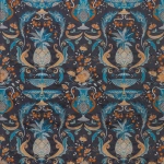 Osborne & Little La Fuente Fabrics F7248-02 Smoke/Persian Blue/Ginger