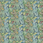 Osborne & Little Hothouse Fabric F7440-02 Teal, Charcoal