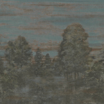 Armani Casa MACBETH 9055 Full mural. Brown, teal, olive green, orange, beige, grey