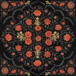 Mind The Gap Hindu Bloom WP20407 Black, Red, Gold
