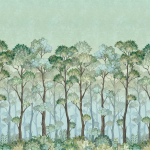 Timeless Design Hinoki Forest Mural TD0201-01 Cyan Green