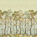 Timeless Design Hinoki Forest Mural TD0201-02 Gold