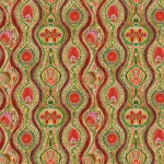 Mind The Gap HIPPIE PAISLEY WP20616 Features coral red, lime green, golden yellow, tangerine orange, an...