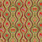 Mind The Gap HIPPIE PAISLEY WP20616 Features coral red, lime green, golden yellow, tangerine orange, an...