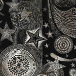 Jean Paul Gaultier ETOILES 3332-03 : Deep black background adorned with fine white and pale peach star...