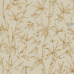 Jannelli & Volpi BAMBOU JV-7251 Soft hues of mauve, teal, brown on sandy beige background