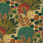 Jannelli & Volpi LITHOPS Silk JV7241 Green, teal, pink, yellow, blue, brown, red on on luminous champagn...