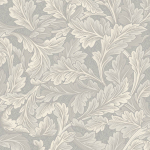 KT Exclusive William Morris LEAF  KT30200 A soft grey background with off white, cream and taupe foliage.