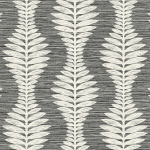 Today Interiors COASTAL HAVEN LN40500-LN40518 LN40500 White leaf motifs on a rich charcoal background.