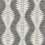 Today Interiors COASTAL HAVEN LN40500-LN40518 LN40500 White leaf motifs on a rich charcoal background.
