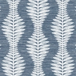 Today Interiors COASTAL HAVEN LN40500-LN40518 LN40502 Crisp white leaves against a deep navy blue background.