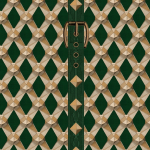 Mind The Gap LUXURY DETAIL WP30174 A deep forest green background is complemented by golden tan and br...