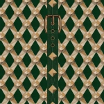 Mind The Gap LUXURY DETAIL WP30174 A deep forest green background is complemented by golden tan and br...
